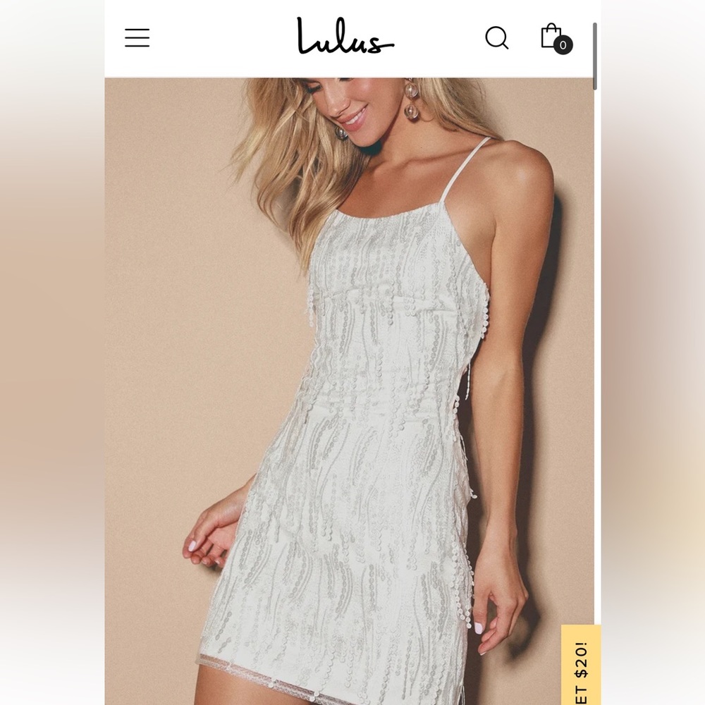 Lulus Making Magic White Fringe Lace up Mini dress